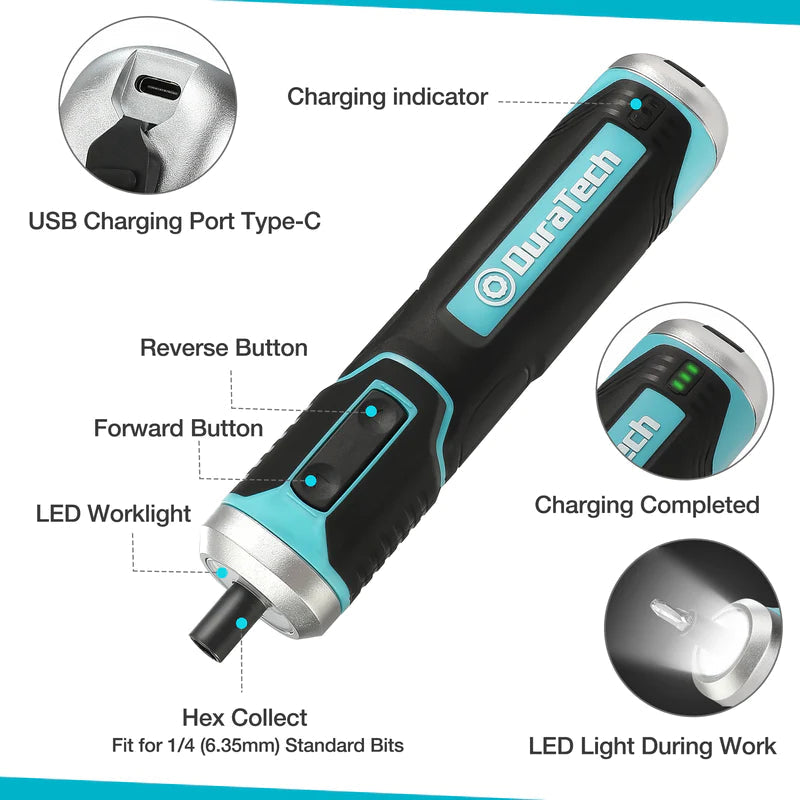 DURATECH 41pc 3.6V Li-ion Rechargeable Screwdriver Set