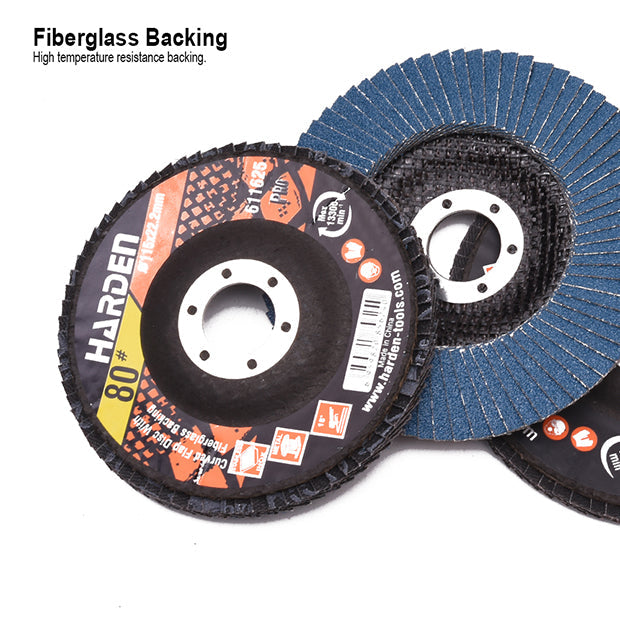 HARDEN 115x22.2MMx120# FLAP DISC W/FIBERGLASS BACK