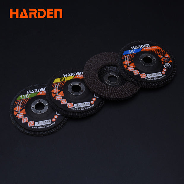 HARDEN 100x16MMx40# CURVED FLAP DISC W/FIBERGLASS BACK