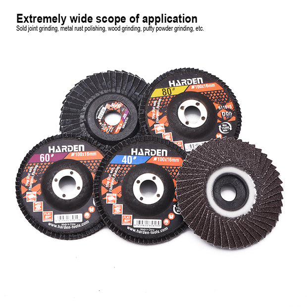 HARDEN 100x16MMx80# CURVED FLAP DISC W/FIBERGLASS BACK