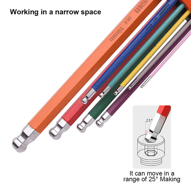 HARDEN 9PC EXTRA LONG BALL KEY WRENCH