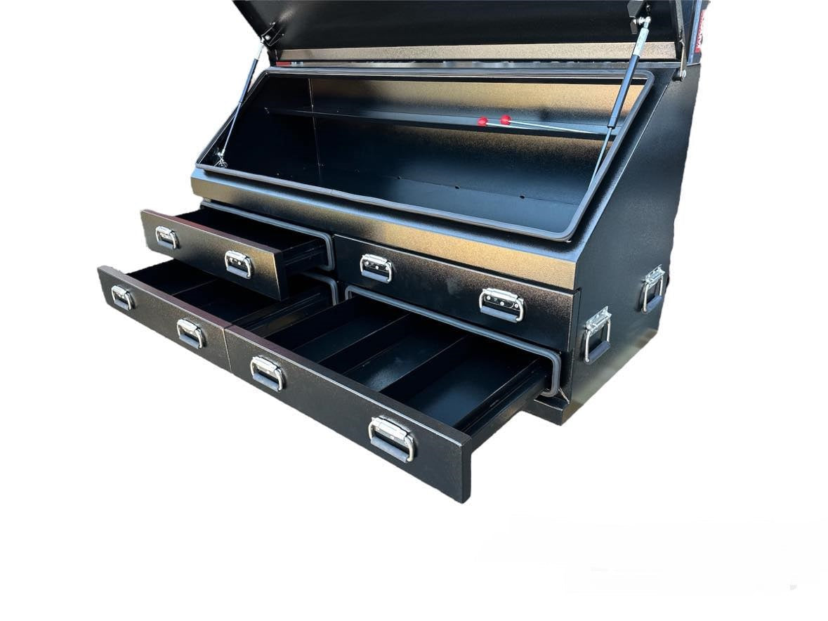STAFFORD INDUSTRIAL 4 DRAWER 1500MM BLACK ANGLED TOOL BOX