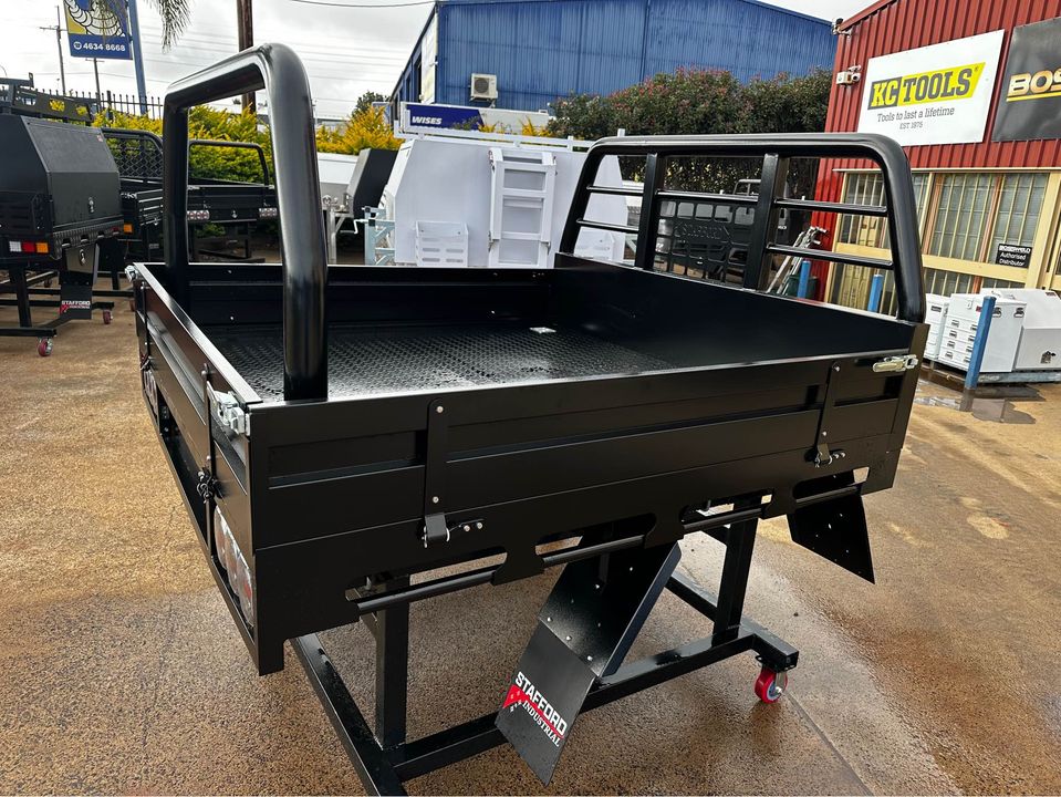 STAFFORD INDUSTRIAL GALVANISED STEEL POWDER COATED UTE TRAY 1883MM X 1840MM BLACK