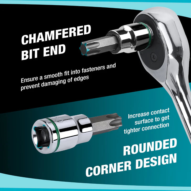 DURATECH 21-Piece Star & Hex Bit Socket Set