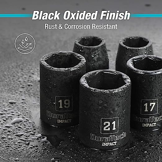 DURATECH 12-Piece 1/2" Drive Metric Impact Sockets Set
