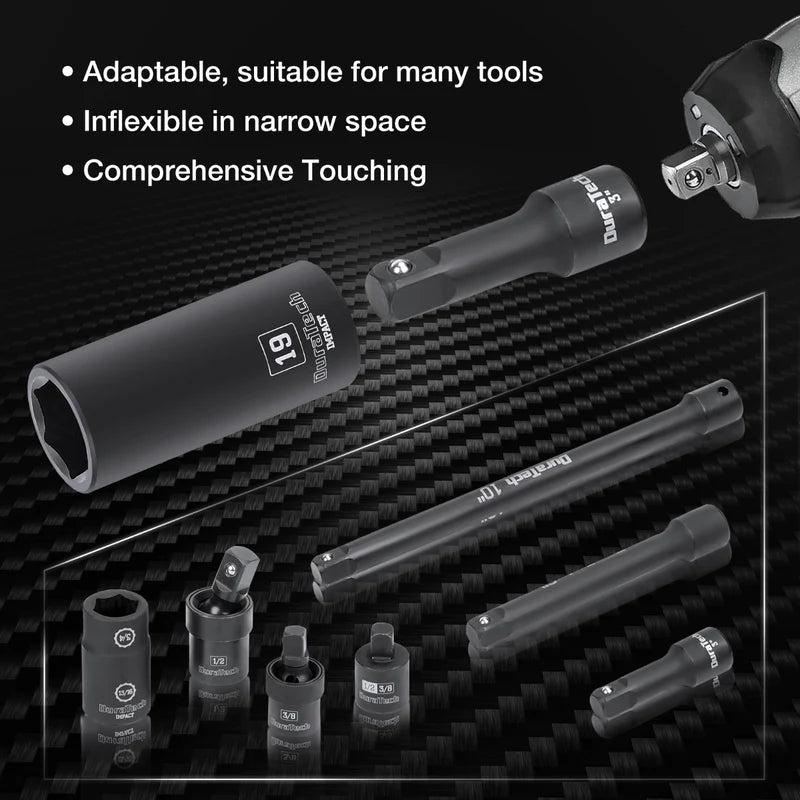 DURATECH 55-Piece 1/2" Impact Socket Set