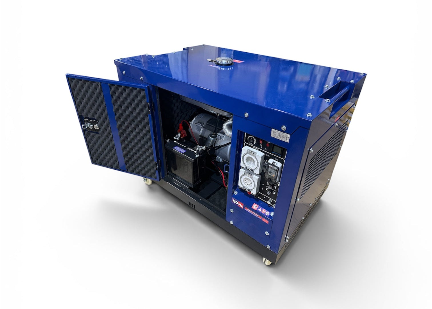 STAFFORD INDUSTRIAL 15KVA GENERATOR DIESEL SILENT PURE SINE WAVE 2 X 15AMP + 1 X 32AMP