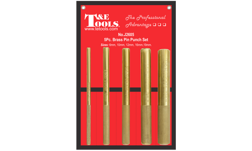 T&E 5PC BRASS PUNCH SET