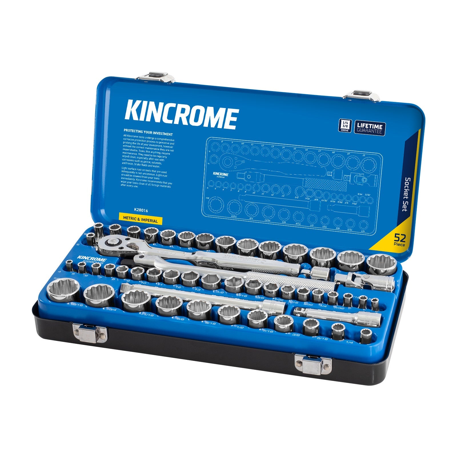 KINCROMESKT SET 52P 1/4 & 3/8D MET/IMP