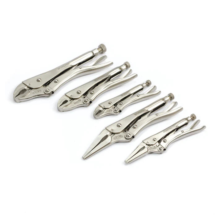 WORKPRO 5PCE CR-V LOCKING GRIP PLIER SET