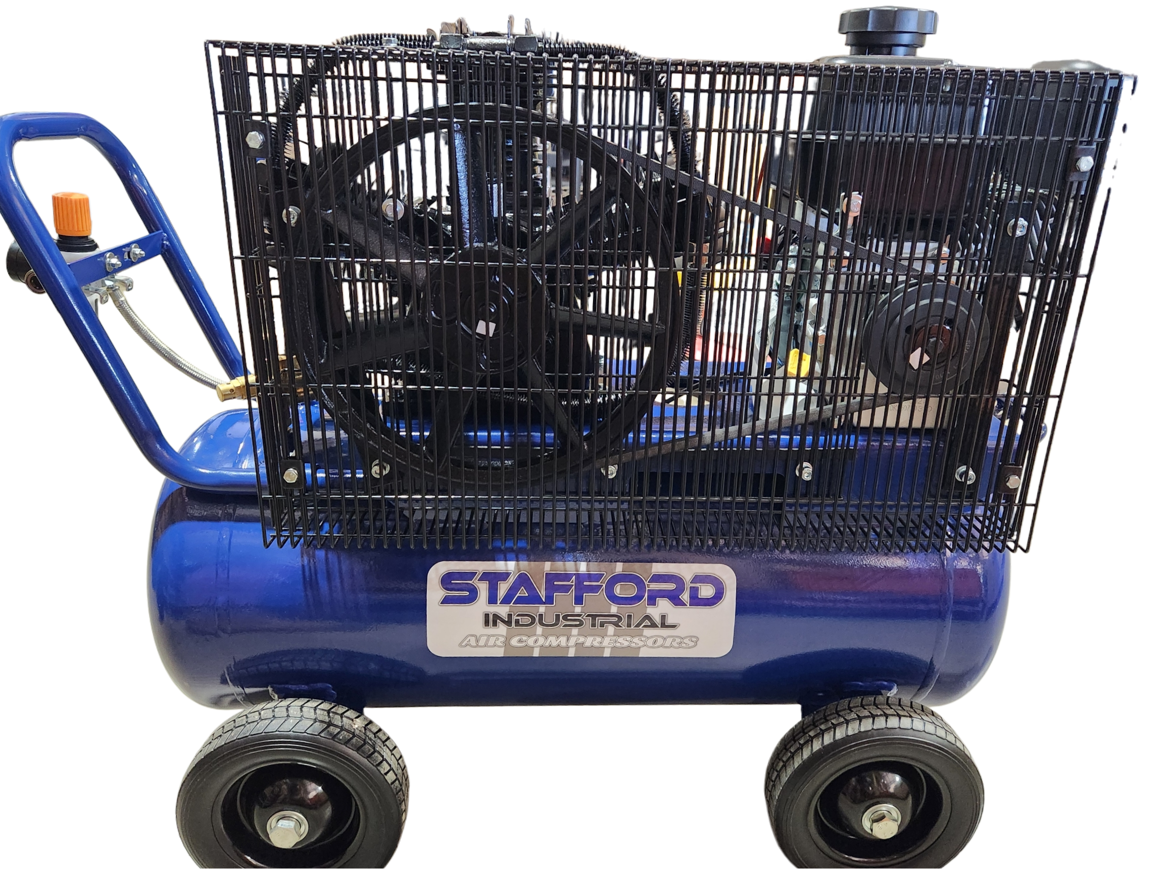 STAFFORD AIR COMPRESSOR 18CFM 70LT TANK PETROL KOHLER MOTOR