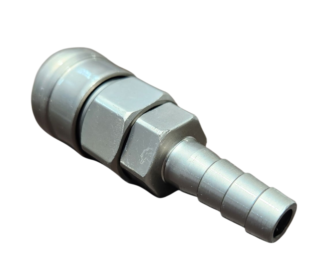 STAFFORD INDUSTRIAL 1 TOUCH 3/8" NITTO COUPLER WITH HOSE BARB