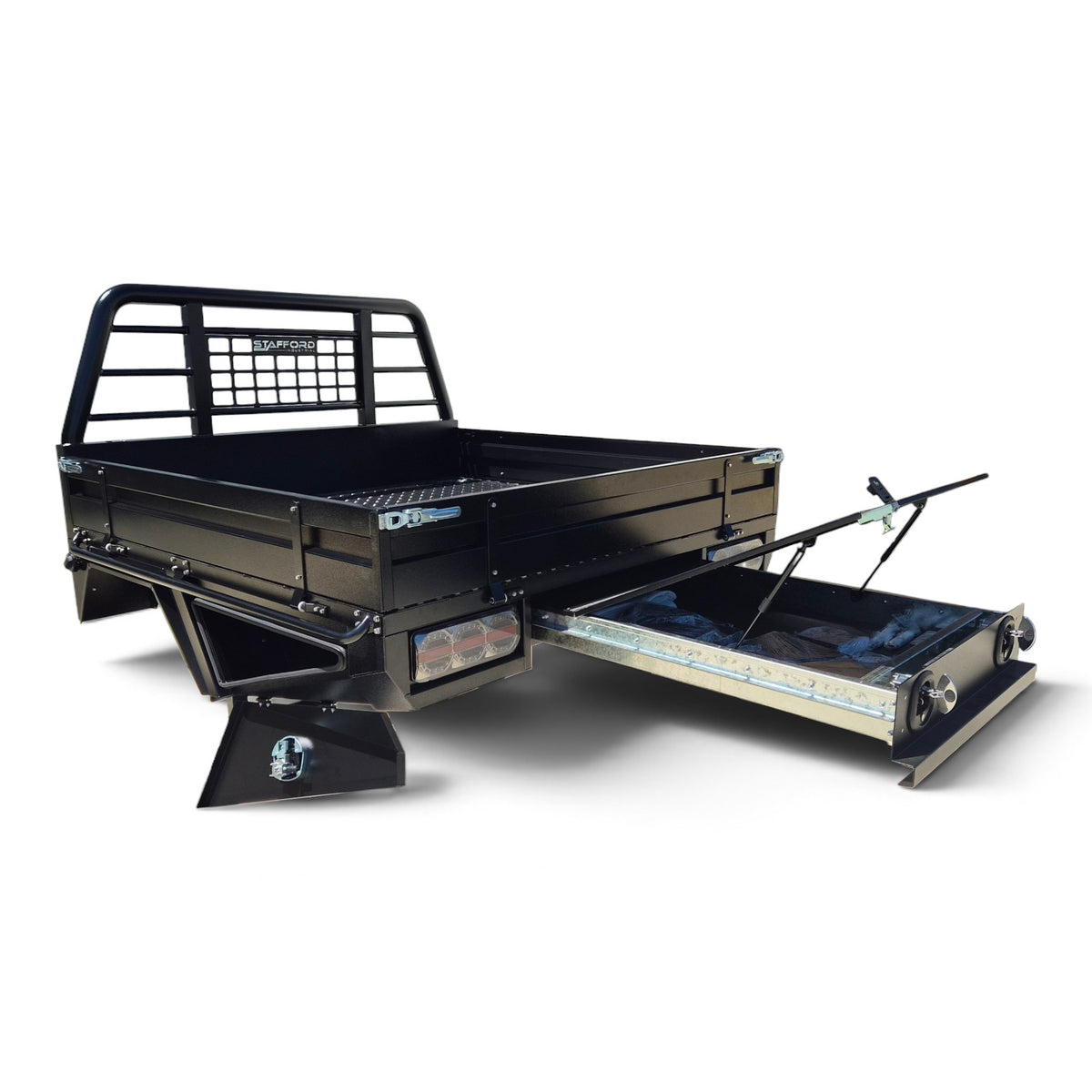 STAFFORD INDUSTRIAL ALUMINIUM UTE TRAY EX WIDE 1875 X 1800 X 860MM BLACK