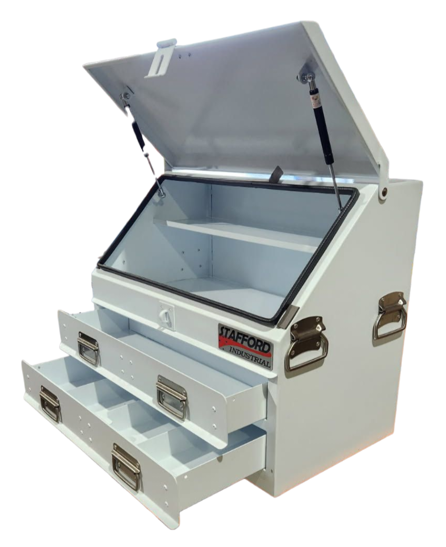 STAFFORD TC700 SERIES 2 DR WHITE TOOL BOX ANGLED