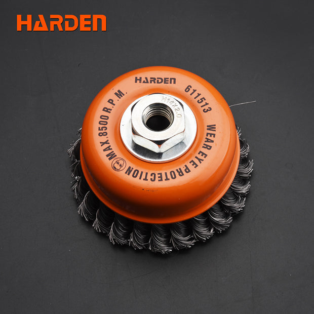 HARDEN 125MMXM14 x2.0 CUP TWIST WIRE BRUSH W/NUT