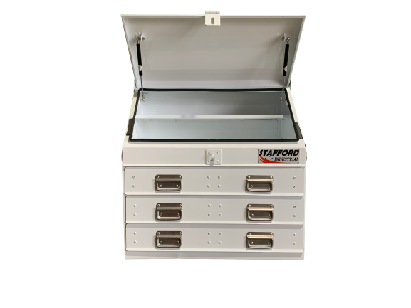 STAFFORD INDUSTRIAL TC700 SERIES 3 DRAWER ANGLE WHITE TOOL BOX