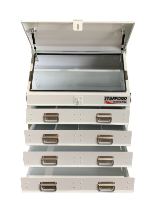 STAFFORD INDUSTRIAL TC700 SERIES 4 DRAWER ANGLE WHITE TOOL BOX