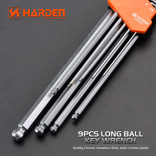 HARDEN 9PCE EXTRA LONG BALL KEY WRENCH