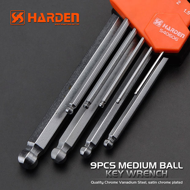 HARDEN 9PC  LONG BALL HEX KEY