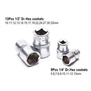 HARDEN 77PCE METRIC 1/2" & 1/4" DR SOCKET SET