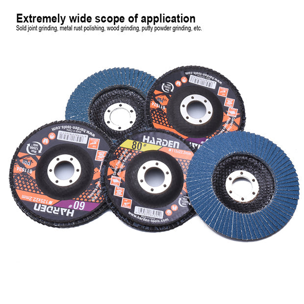 HARDEN 115x22.2MMx120# FLAP DISC W/FIBERGLASS BACK