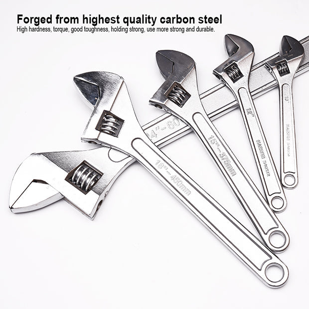 HARDEN 5PCE ADJ WRENCH SET (10,12,15,18,24")