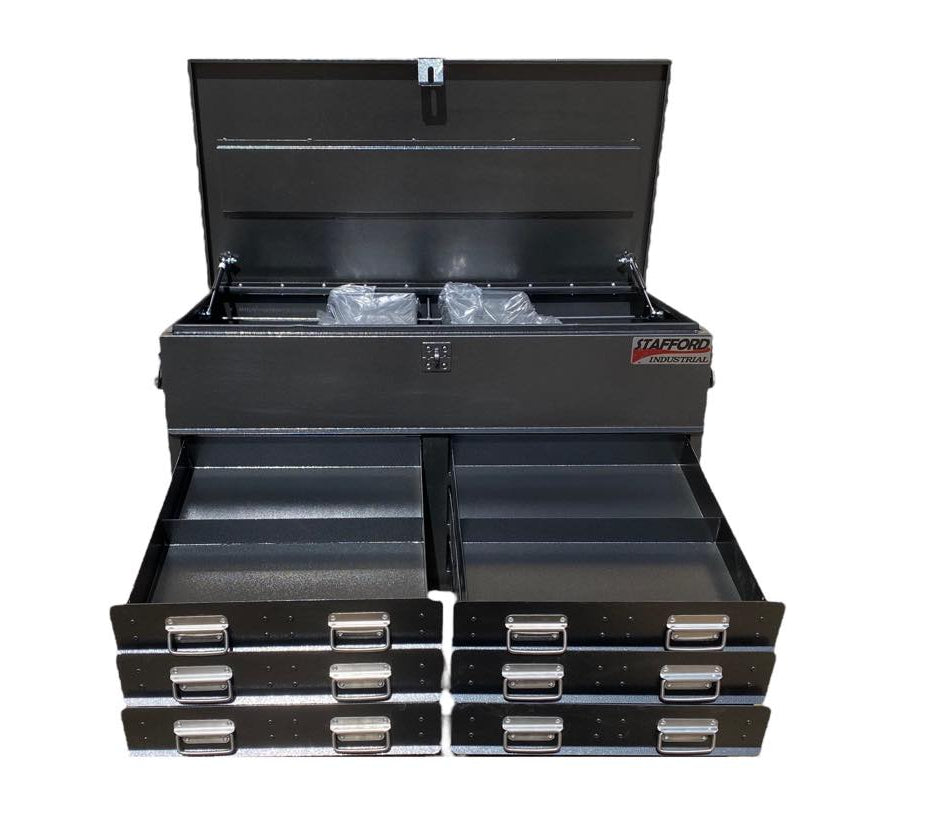 STAFFORD INDUSTRIAL BLACK 1100MM 6 DRAWER UTE BOX