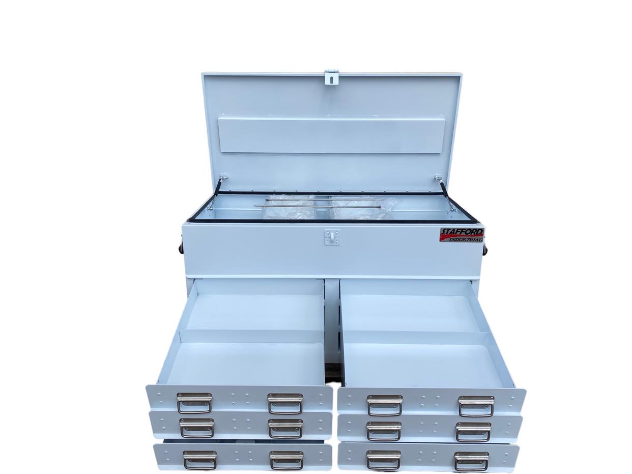 STAFFORD INDUSTRIAL WHITE 1100MM 6 DRAWER UTE BOX