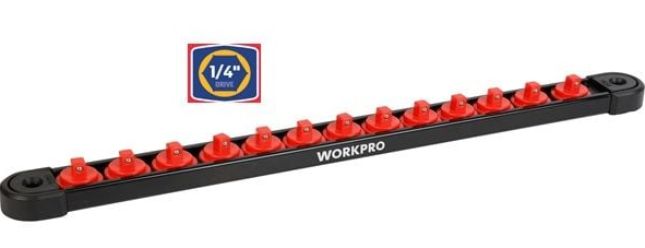 WORKPRO 1/4" MAGNETIC SOCKET RAIL