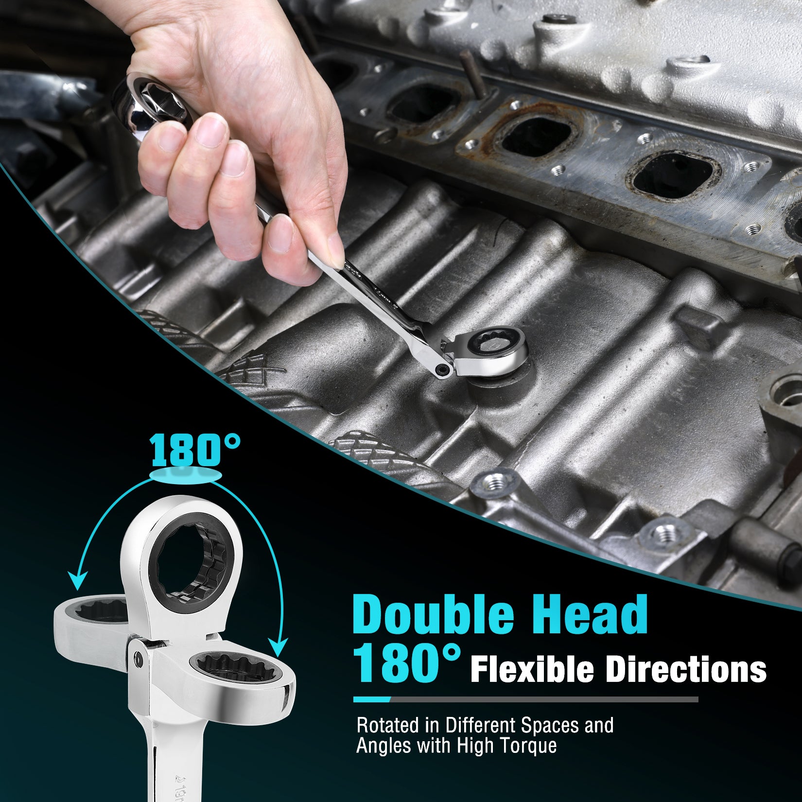 DURATECH 36PC FLEX HEAD RATCHETING DOUBLE BOX END