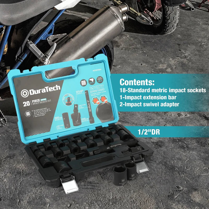 DURATECH 20PCE 1/2" DRIVE SAE SET
