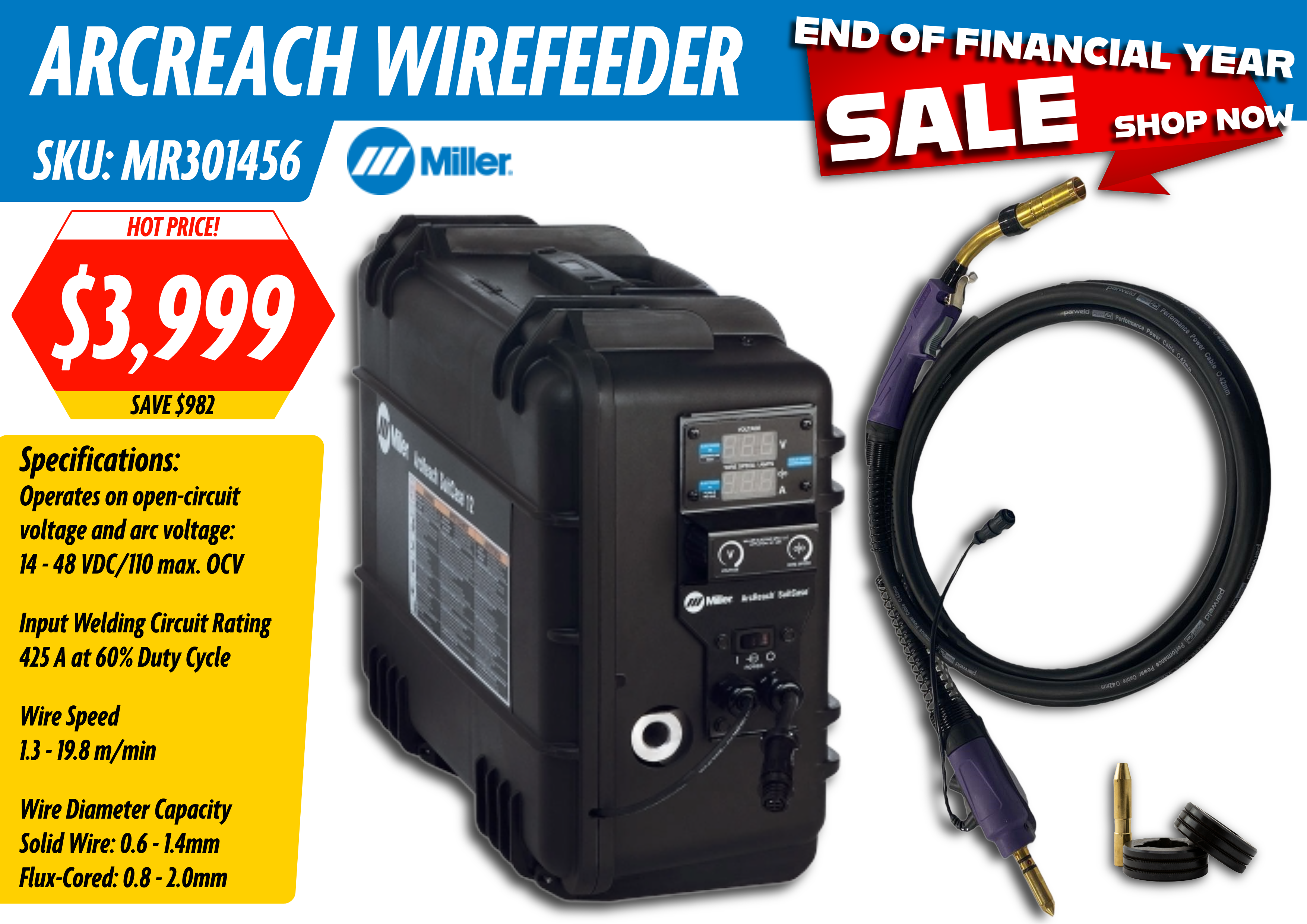 MILLER ARCREACH 12V  (BARE MACHINE)