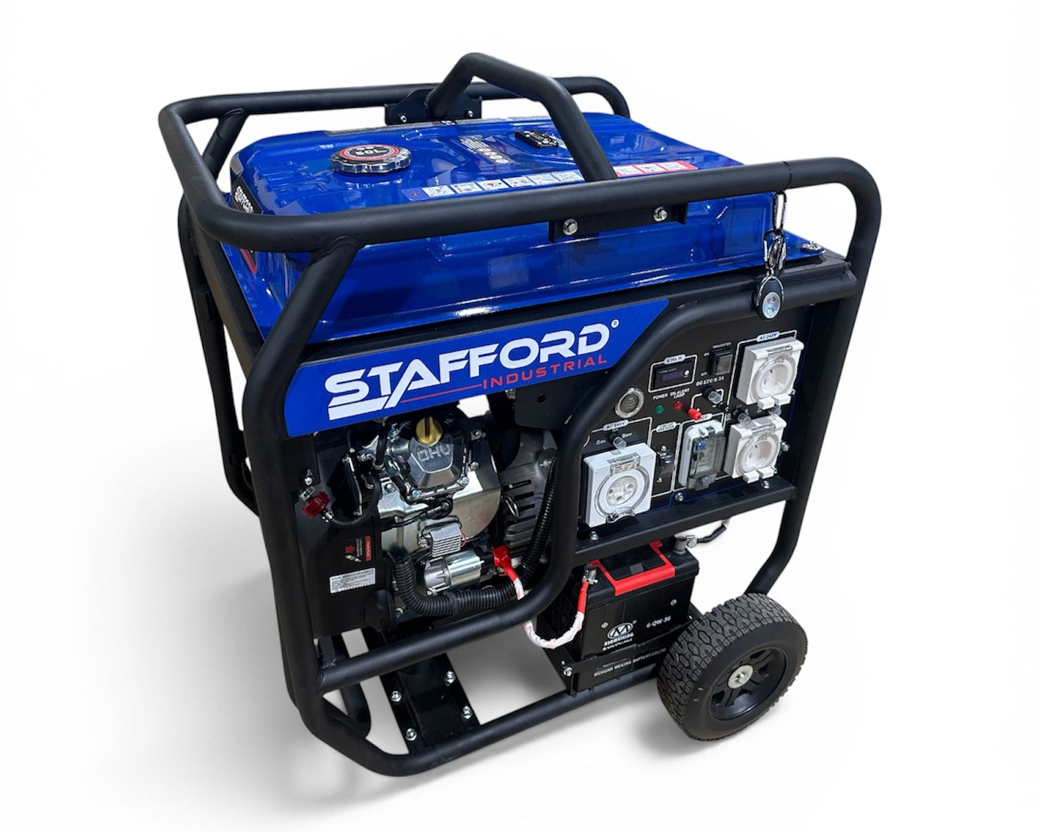 STAFFORD INDUSTRIAL 15KVA PETROL GENERATOR 2 X 15AMP 1 X 32AMP PURE SINE WAVE REMOTE START