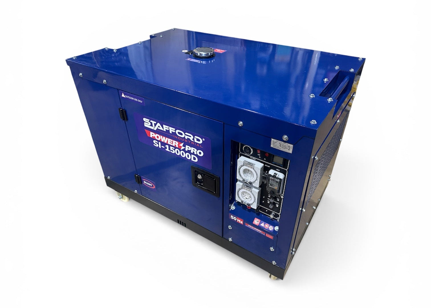 STAFFORD INDUSTRIAL 15KVA GENERATOR  DIESEL SILENT PURE SINE WAVE 2 X 15AMP  + 1 X 32AMP