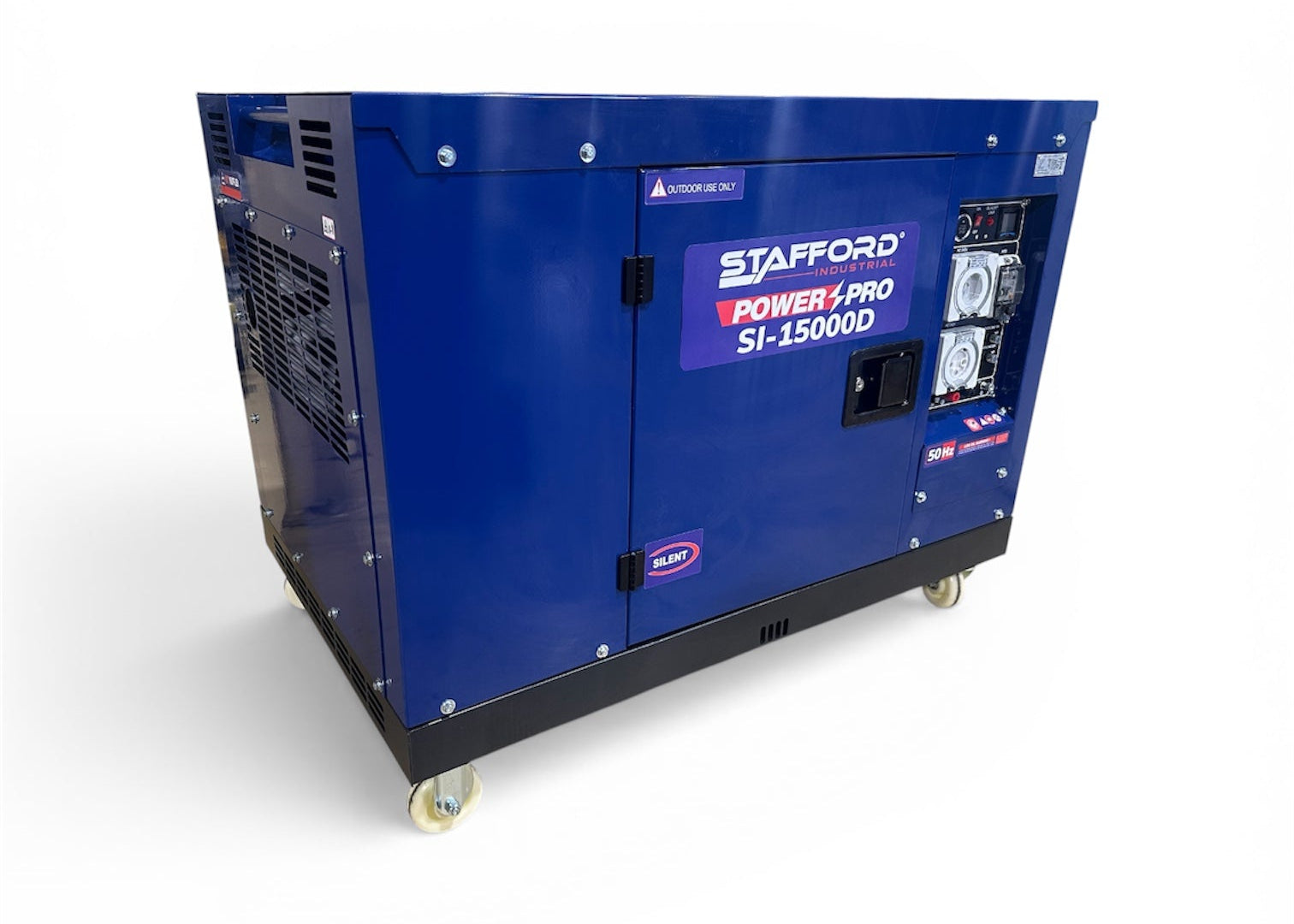 STAFFORD INDUSTRIAL 15KVA GENERATOR  DIESEL SILENT PURE SINE WAVE 2 X 15AMP  + 1 X 32AMP