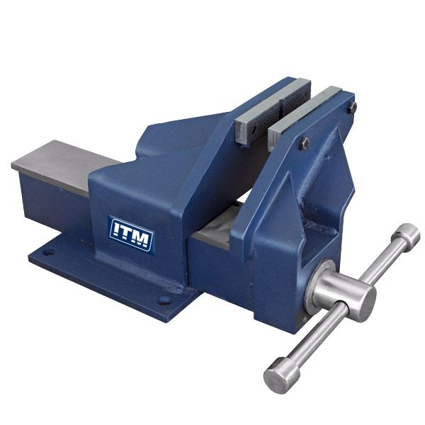 ITM FABRICATED STEEL BENCH VICE OFFSET JAW 150MM