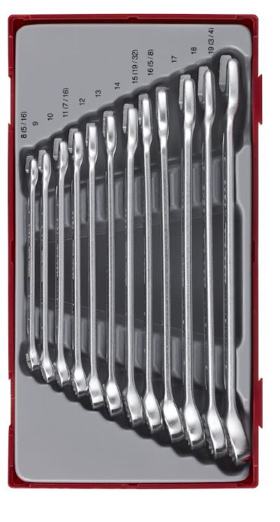 TENG 12PCE COMBINATION SPANNER SET 8-19MM - TC-TRAY