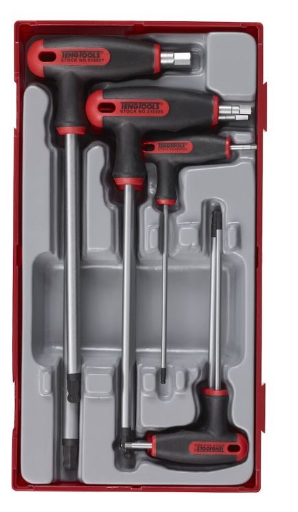 TENG 7PCE T-HANDLE HEX DRIVER SET 2.5-8MM - TC-TRAY