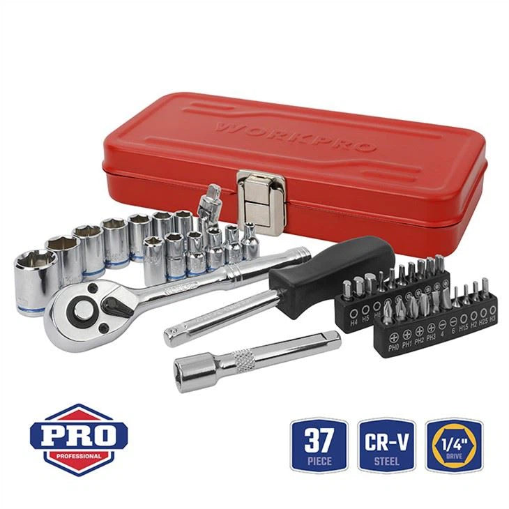 WORKPRO 37PCE 1/4" SOCKET SET