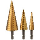 WORKPRO HSS Step Drill Bit Set / 4241 Straight Flute Basic(3Pcs)