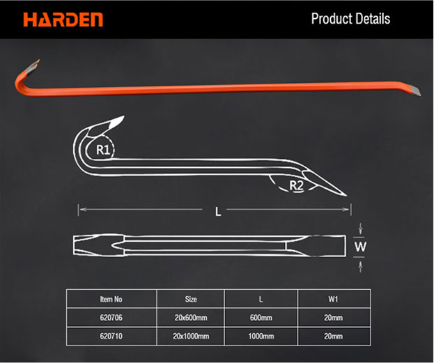 HARDEN WRECKING BAR 600MM X 20MM