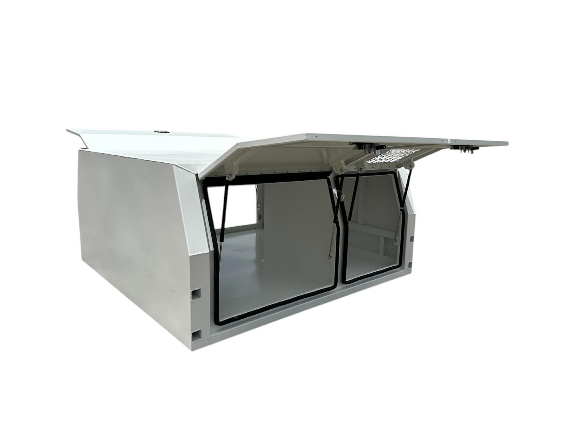 STAFFORD INDUSTRIAL CANOPY WITH 1/4 DOGBOX 3 DOOR  WHITE 1800 x 1780 x 860MM 3MM