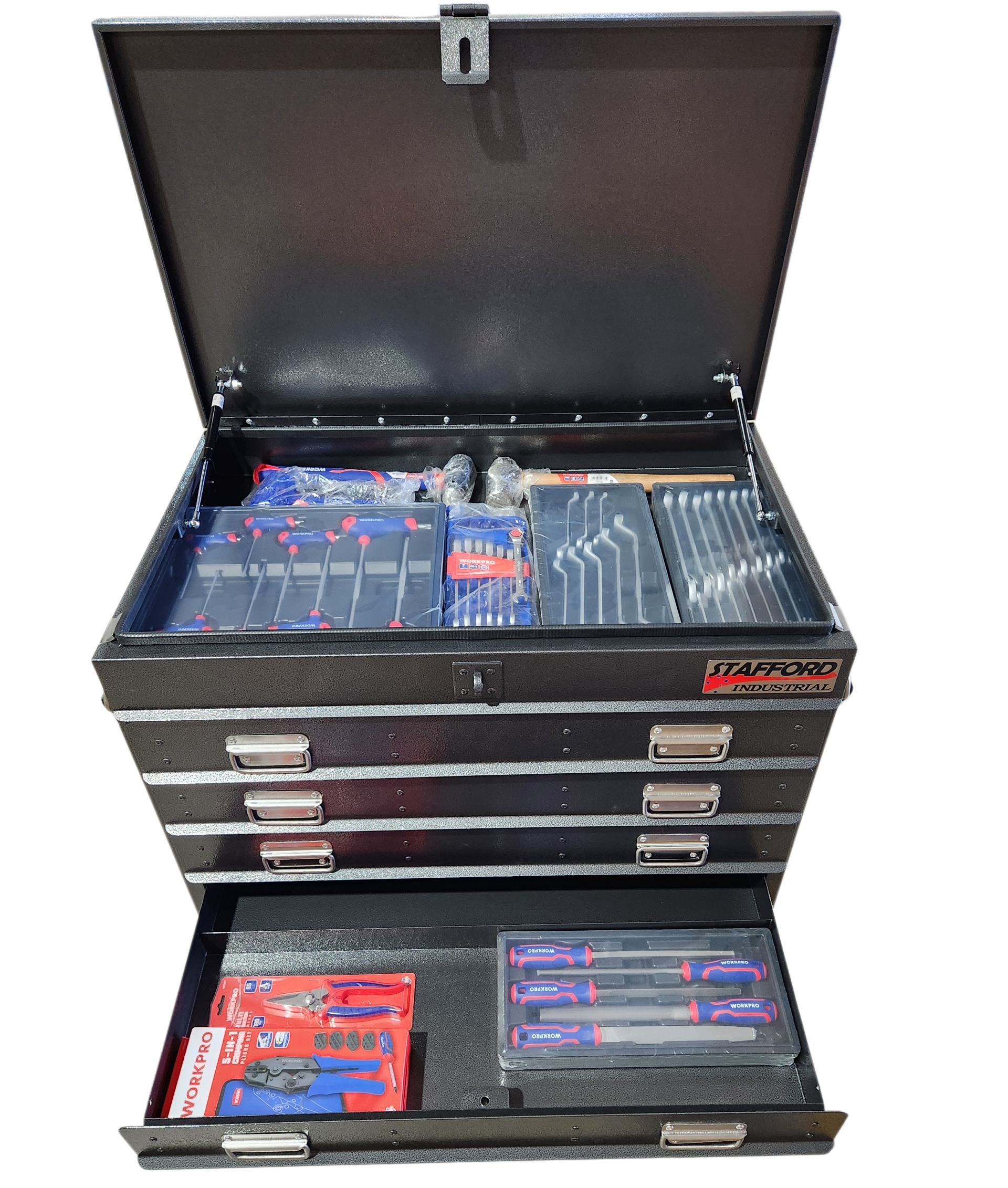 STAFFORD INDUSTRIAL WORKPRO ROLLER CABINET 300PCE TOOLKIT BLACK