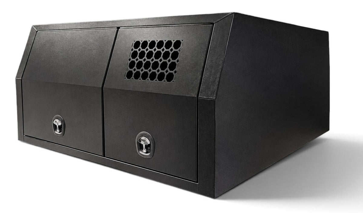 STAFFORD INDUSTRIAL CANOPY WITH 1/4 DOGBOX 3 DOOR BLACK 1800 x 1780 x 860MM 3MM