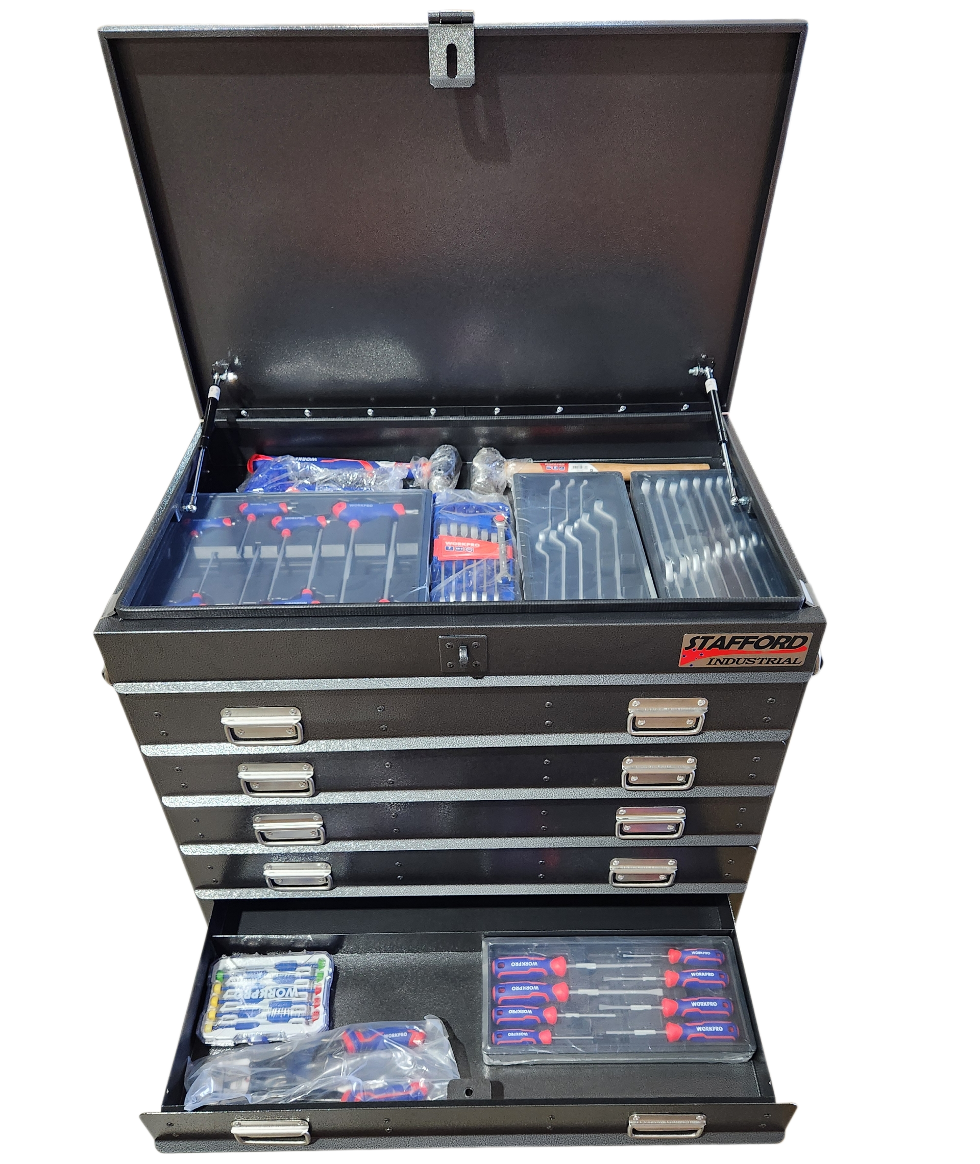 STAFFORD INDUSTRIAL WORKPRO ROLLER CABINET 300PCE TOOLKIT BLACK