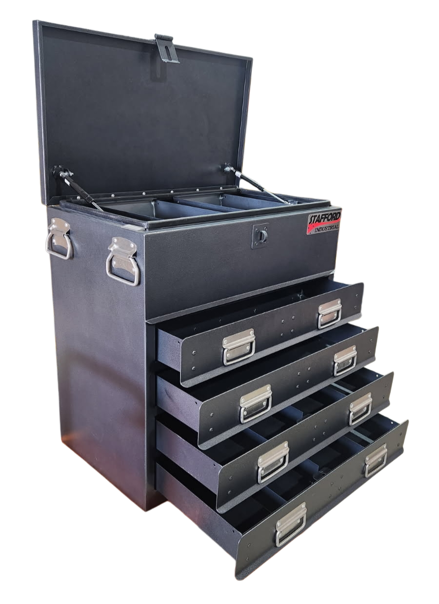 STAFFORD INDUSTRIAL TC700 SERIES 4 DRAWER BLACK TOOLBOX
