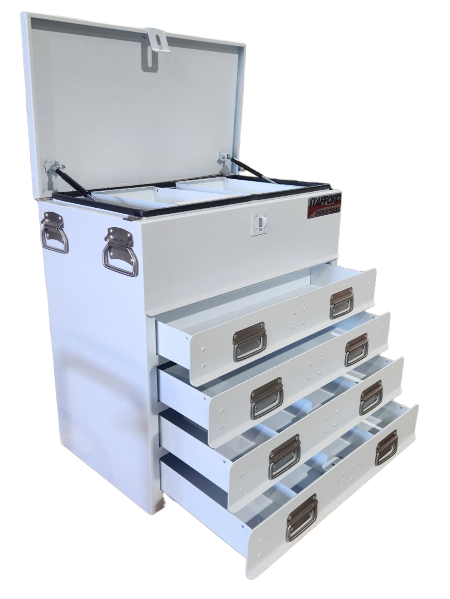 STAFFORD INDUSTRIAL TC700 SERIES 4 DRAWER WHITE TOOLBOX