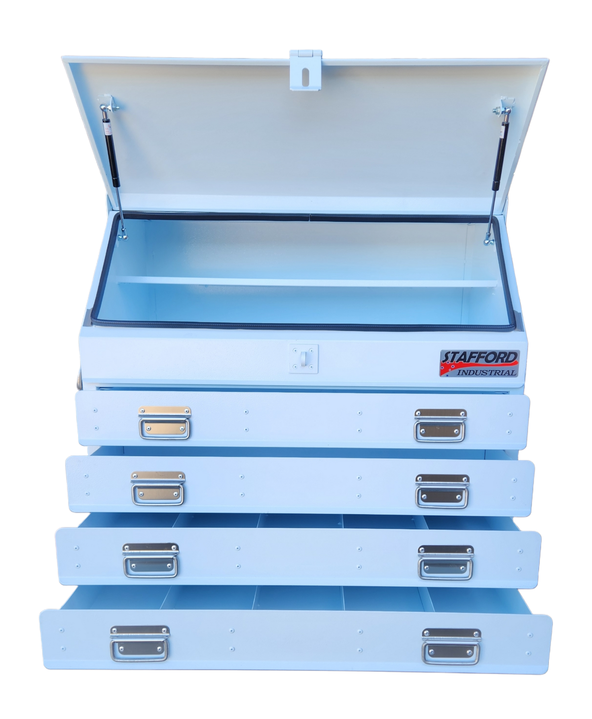STAFFORD INDUSTRIAL TC880 SERIES 4 DRAWER TRUCK  BOX WHITE ANGLED