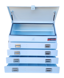 STAFFORD INDUSTRIAL TC880 SERIES 4 DRAWER TRUCK  BOX WHITE ANGLED
