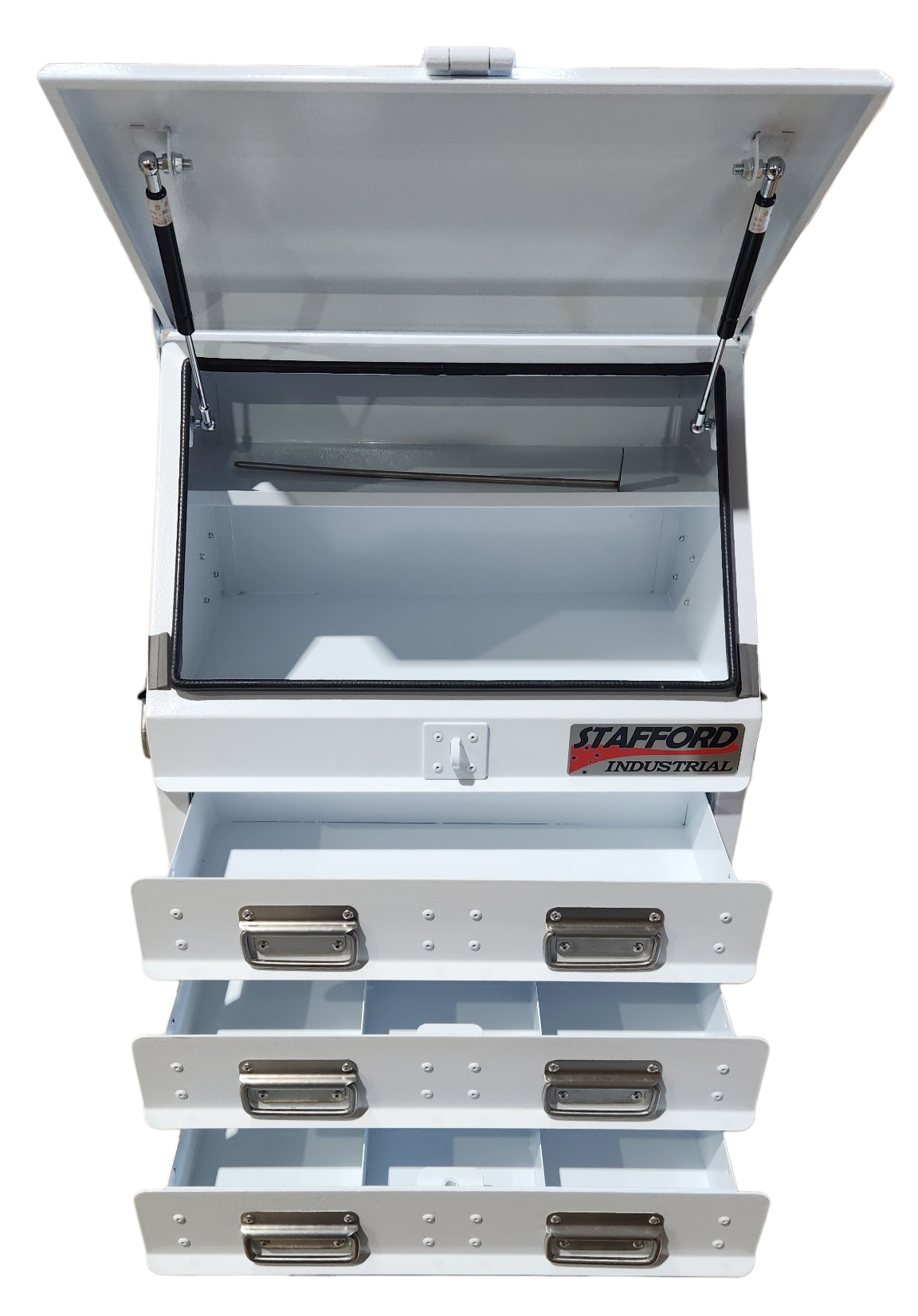 STAFFORD INDUSTRIAL TC550 SERIES UTE BOX 3 DR WHITE UTE BOX ANGLED